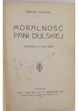 Moralność Pani Dulskiej, 1907r.