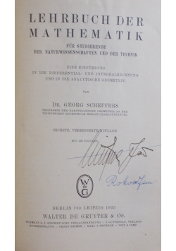 Lehrbuch der mathematik, 1919 r.