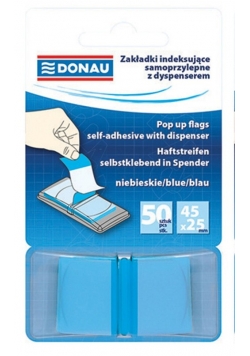 Zakładki indeksujące samoprzylepne z dyspenserem niebieskie
