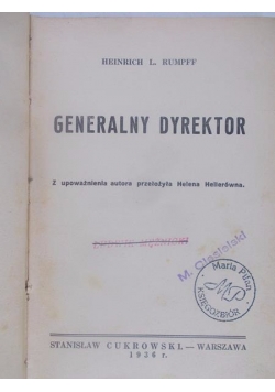 Generalny Dyrektor, 1936 r.