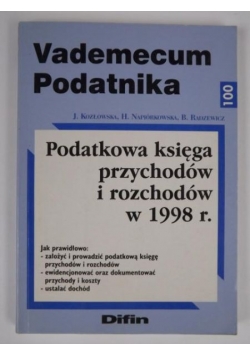 Podatkowa księga przychodów i rozchodów w 1998 roku