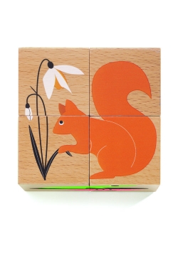 Drewniane klocki/puzzle 4 Natura