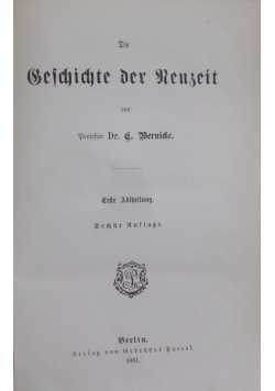 Geichichte der Reugeit