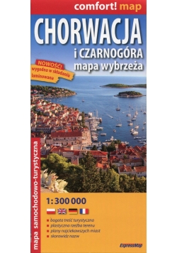 Chorwacja i Czarnogóra mapa wybrzeża mapa samochodowo-turystyczna 1:300 000