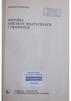 Historia doktryn politycznych i prawnych