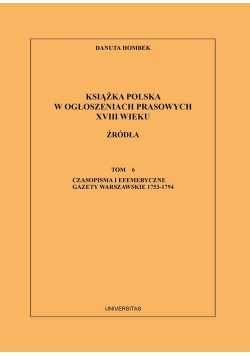 Książka polska w ogłoszeniach prasowych XVIII wieku