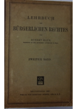 Lehrbuch des Burgerlichen rechtes, 1923 r.