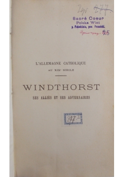 Windthorst Ses allies et ses adversaires, 1896 r.
