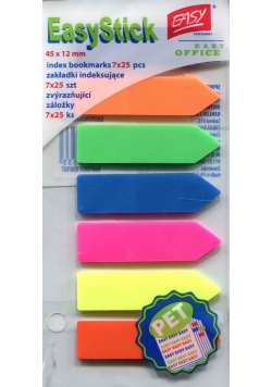 Zakładki indeksujące samoprzylepne neonowe 45x12mm mix kolorów