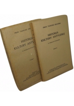 Historia kultury antyczne, Tom I-II, 1922-1924 rok
