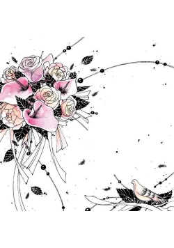 Karnet Swarovski kwadrat Bukiet kwiatów