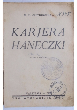 Kariera Haneczki, 1934 r.