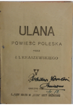 Ulana powieść poleska, 1930 r.
