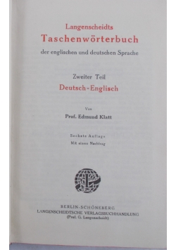 Langenscheidts Taschenwörterbuch, 1929r