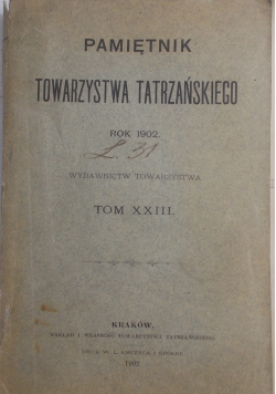 Pamiętnik towarzystwa tatrzańskiego, 1894 r.