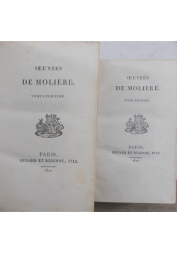 Oeuvres de Moliere, T I-II, V-VI, 1822 r.