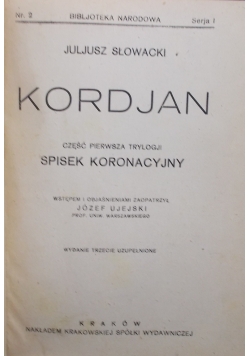 Kordjan, 1924r.