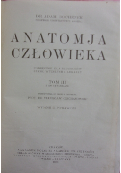 Anatomia człowieka,  tom III, 1928 r.