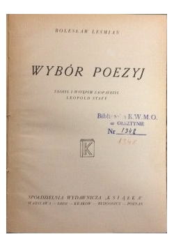 Wybór poezj, 1946 r.