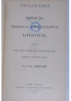 Cyclopaedia of Biblical Theological, and Ecclesiastical Literature, 1879 r.