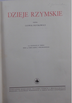 Wielka Historja Powszechna. Dzieje Rzymskie Tom III, 1934 r.