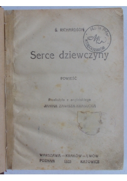 Serce dziewczyny, 1933 r.