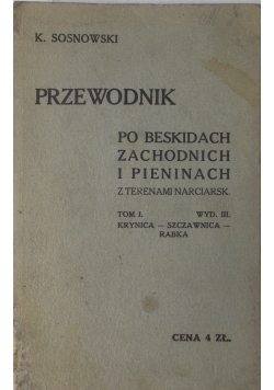 Przewodnik po beskidach zachodnich i Pieninach, 1930 r.