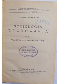 Socjologia Wychowania, 1928r.