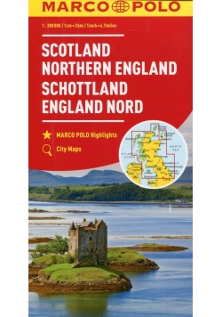 Szkocja Anglia Północna mapa samochodowa 1:300
