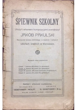 Śpiewnik szkolny,  1920 r.