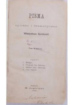 Pisma epiczne i dramatyczne. 1868 r.