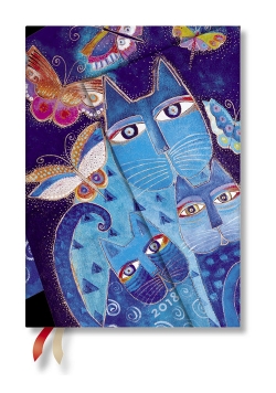 Kalendarz 2018 Blue Cats & Butterfly Midi Horizontal
