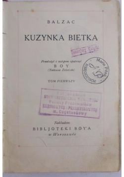 Kuzynka Bietka, 1924 r.