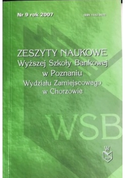 Zeszyty naukowe Wyższej Szkoły Bankowej w Poznaniu