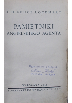 Pamiętniki angielskiego agenta, 1934 r.