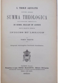 The Summa Theologica, 1820 r.