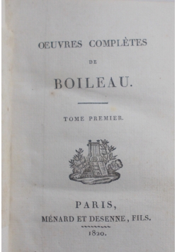 Oeuvres Completes de Boileau , 1820 r.