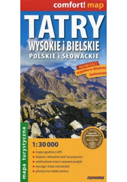 Tatry Wysokie i Bielskie Polskie i Słowackie mapa turystyczna 1:30 000