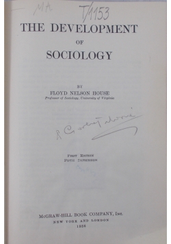 The development of sociology,1936r