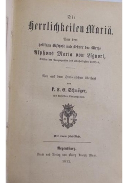 Die herrlichkeiten Maria,1872r.