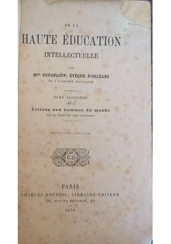 De la haute education intellectuelle, 1870 r.