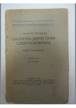 Obleżenie Jasnej Gory Częstochowskiej, 1930 r.