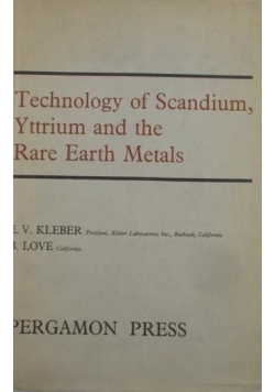 Technology of Scandium, yttrium and the rare earth metals