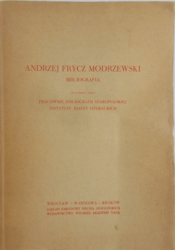 Andrzej Frycz Modrzewski. Bibliografia