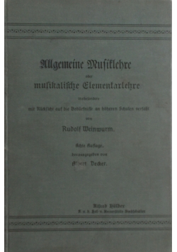 Ullgemeine Mufitlehere, 1913 r.