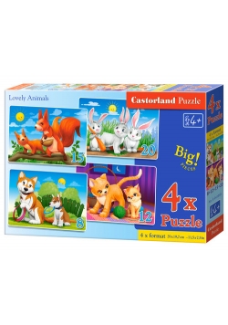 Puzzle 4x1 Lovely Animals