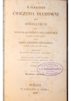 Ś.Ignacego Ćwiczenia Duchowe,1856 r.