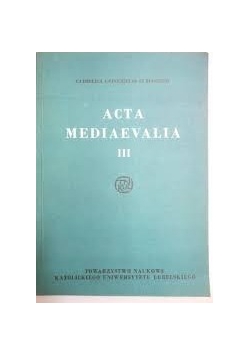 Acta Mediaevelia