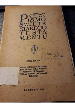 Pismo Święte Starego i Nowego Testamentu, 1946 r., cz 2