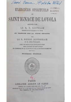 Exercices Spirituesls de Saintignace de loyola, ok. 1920